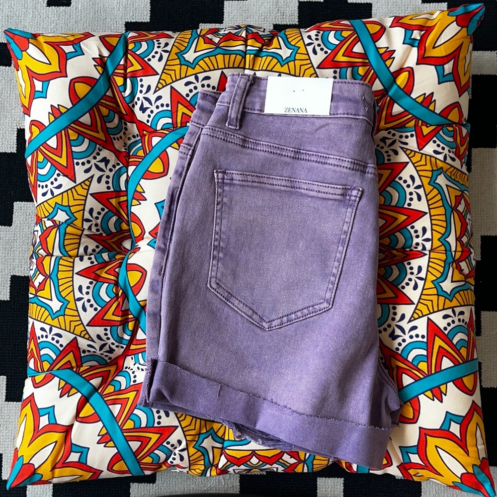 ZENANA Denim Shorts Distressed Stretch